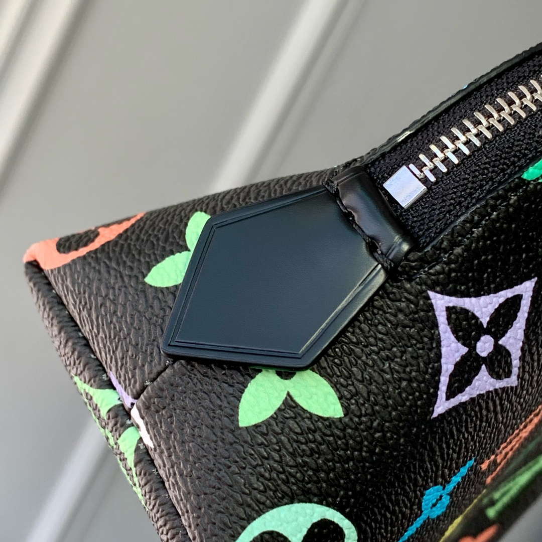 LV M13744 Louis Vuitton LV x TM Cosmetic Pouch PM Black Multicolored