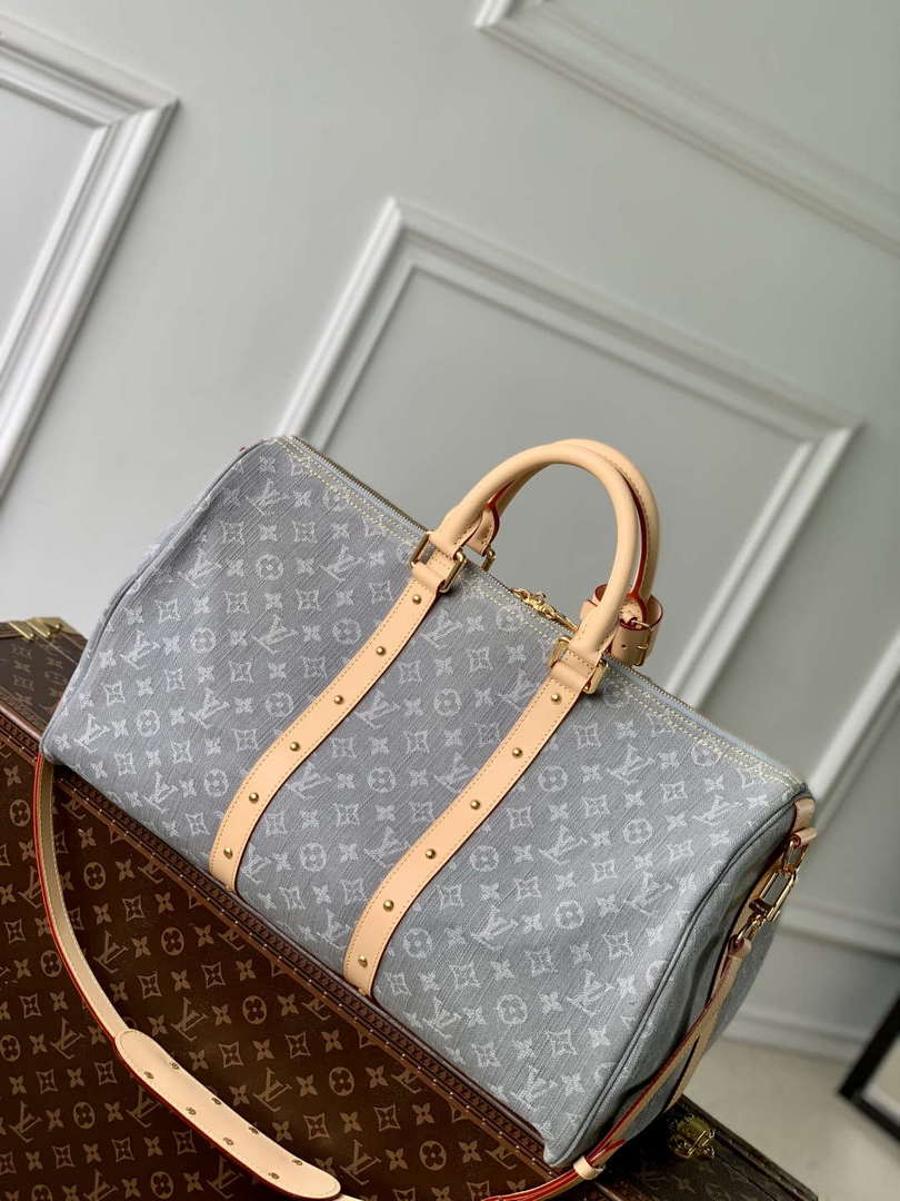 LV M13748 Louis Vuitton Keepall Bandouliere 45 Bag Cloudy Gray - Default Title - View 2