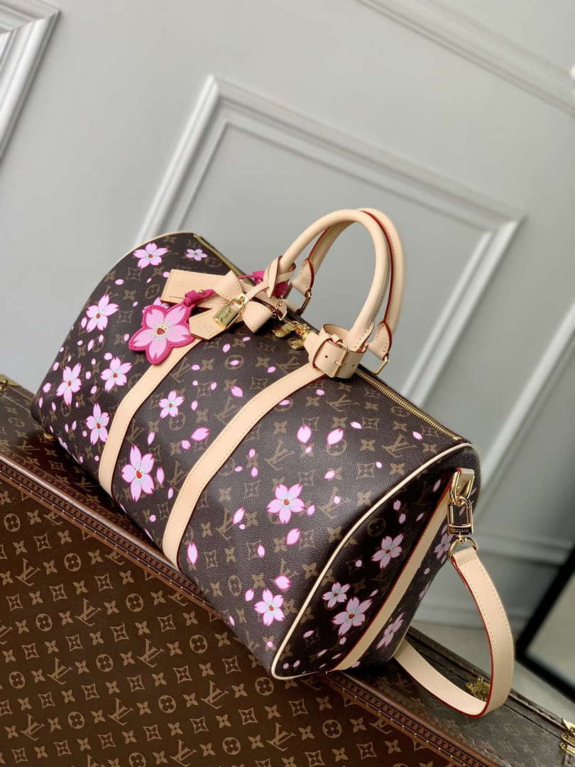 LV M13752 Louis Vuitton LV x TM Keepall Bandouliere 45 Bag Sakura Brown - Default Title - View 2