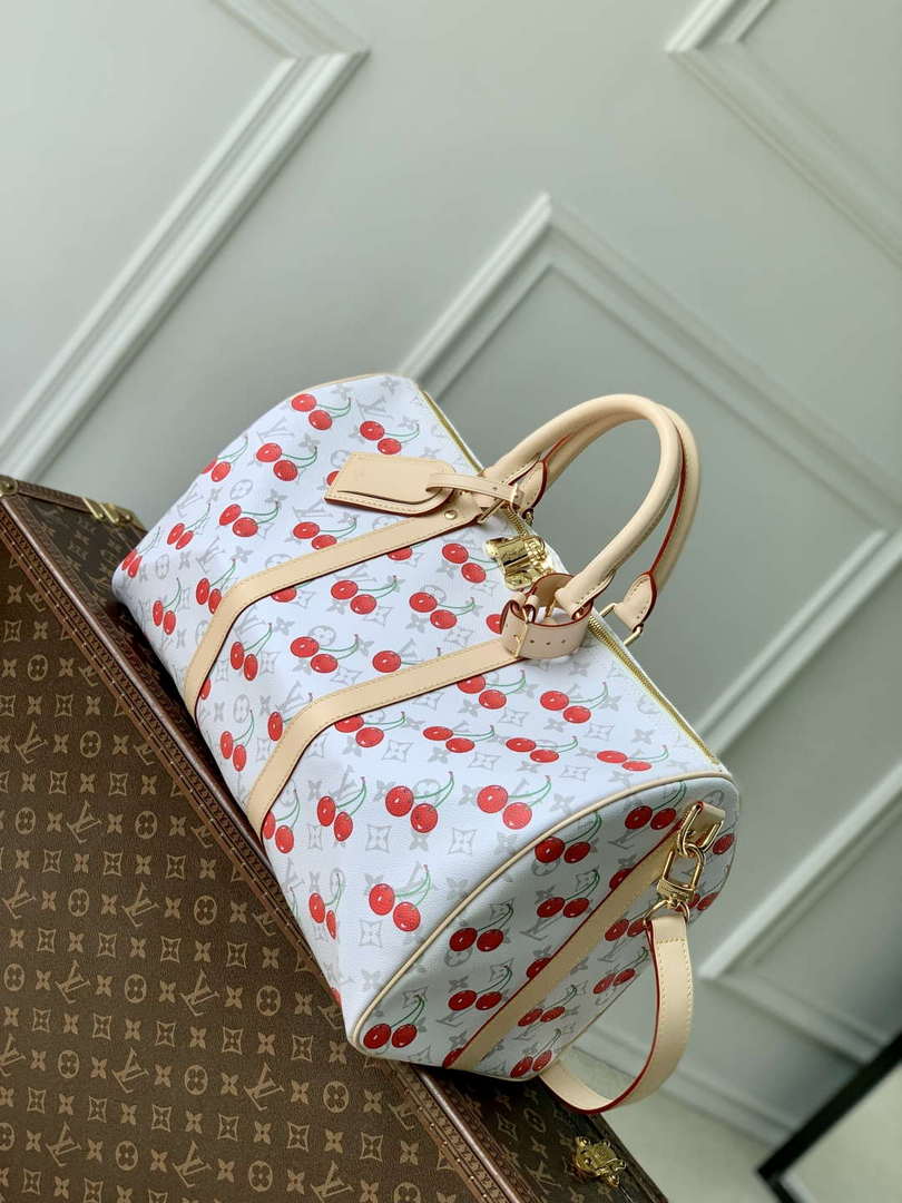 LV M13764 Louis Vuitton LV x TM Keepall Bandouliere 45 Bag White