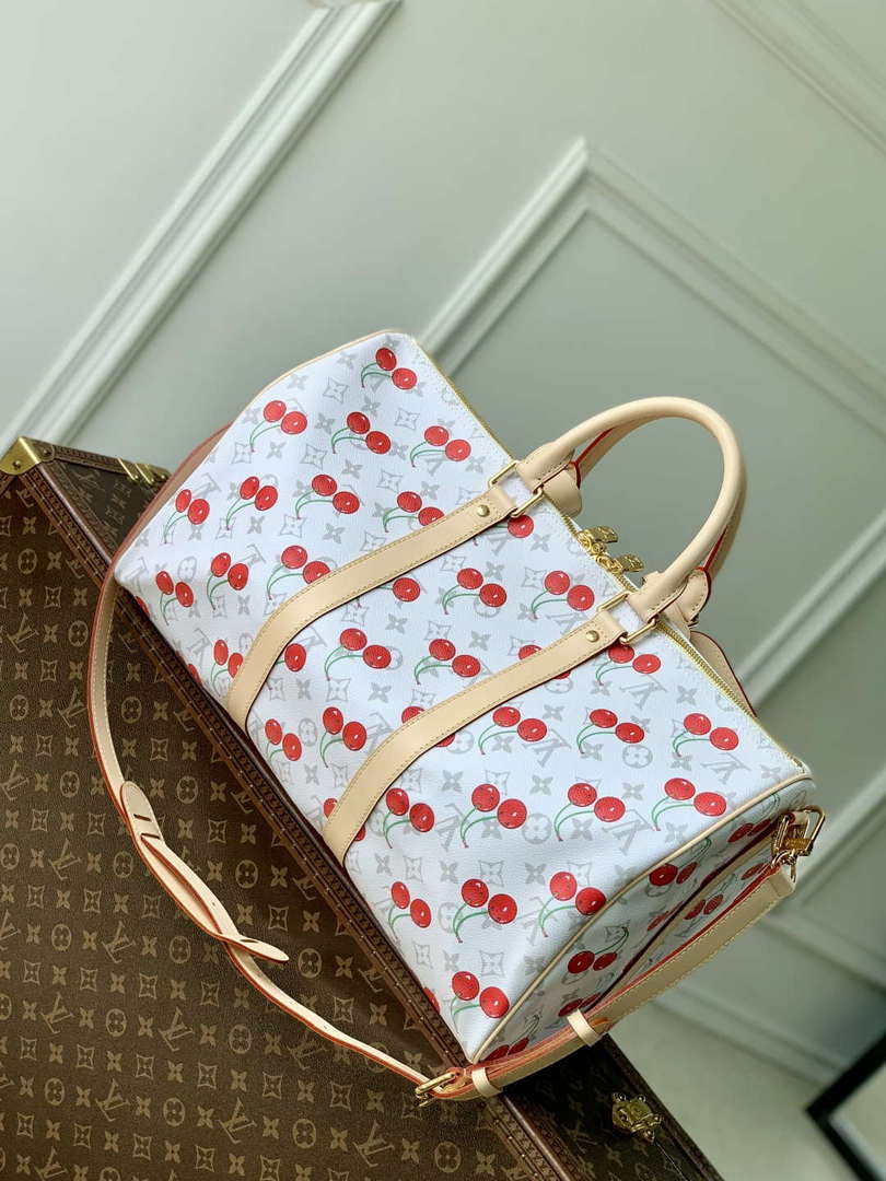 LV M13764 Louis Vuitton LV x TM Keepall Bandouliere 45 Bag White