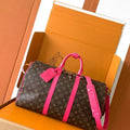LV M13807 Louis Vuitton Keepall Bandouliere 45 Pondichery Pink