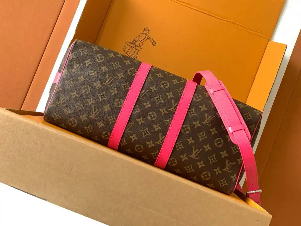 LV M13807 Louis Vuitton Keepall Bandouliere 45 Pondichery Pink