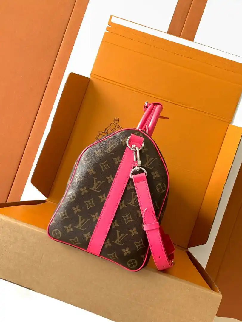 LV M13807 Louis Vuitton Keepall Bandouliere 45 Pondichery Pink