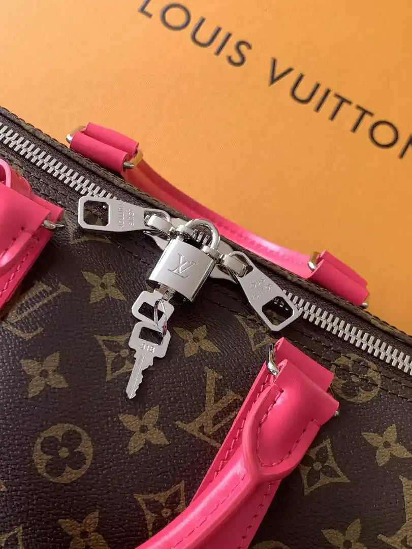 LV M13807 Louis Vuitton Keepall Bandouliere 45 Pondichery Pink