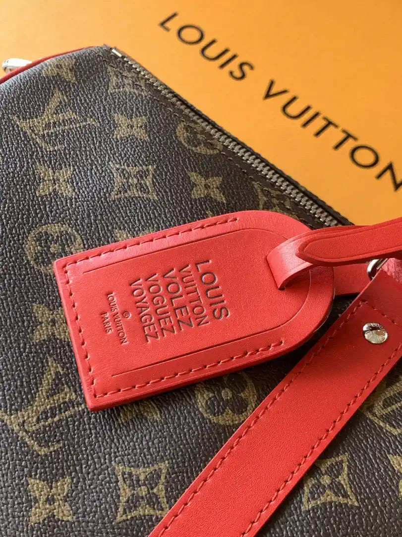 LV M13808 Louis Vuitton Keepalll Bandouliere 45 Sari Red