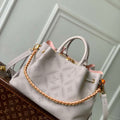 LV M13838 Louis Vuitton Bella Tote Mahina Bag Pink/Gray - Default Title - View 1