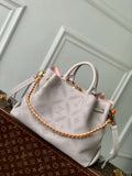 LV M13838 Louis Vuitton Bella Tote Mahina Bag Pink/Gray