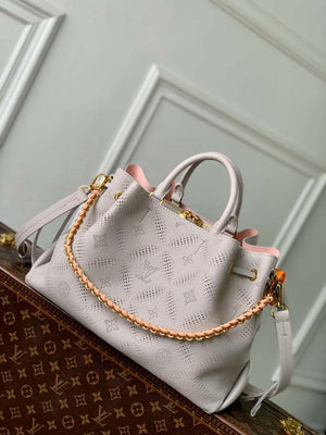 LV M13838 Louis Vuitton Bella Tote Mahina Bag Pink/Gray - Default Title - View 1