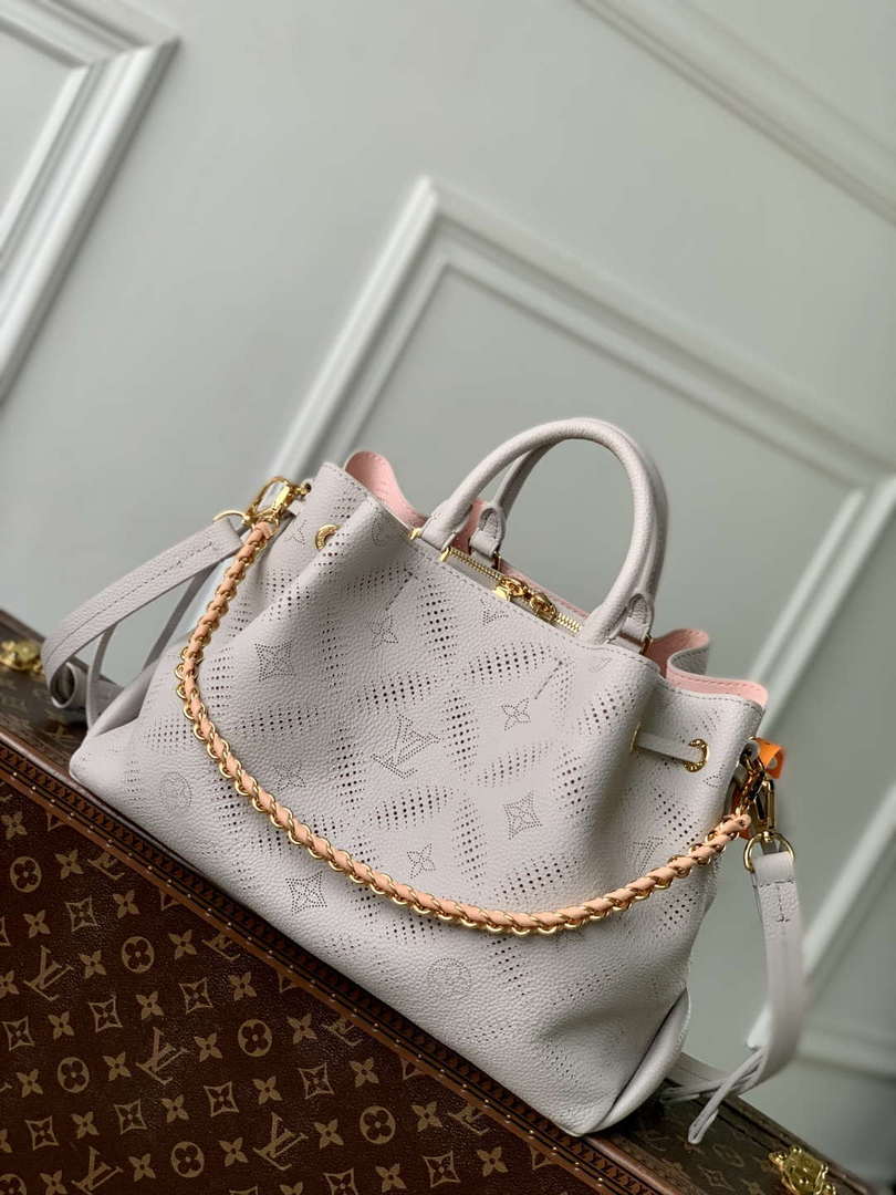 LV M13838 Louis Vuitton Bella Tote Mahina Bag Pink/Gray