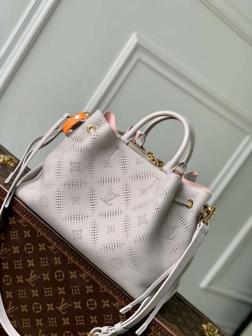 LV M13838 Louis Vuitton Bella Tote Mahina Bag Pink/Gray