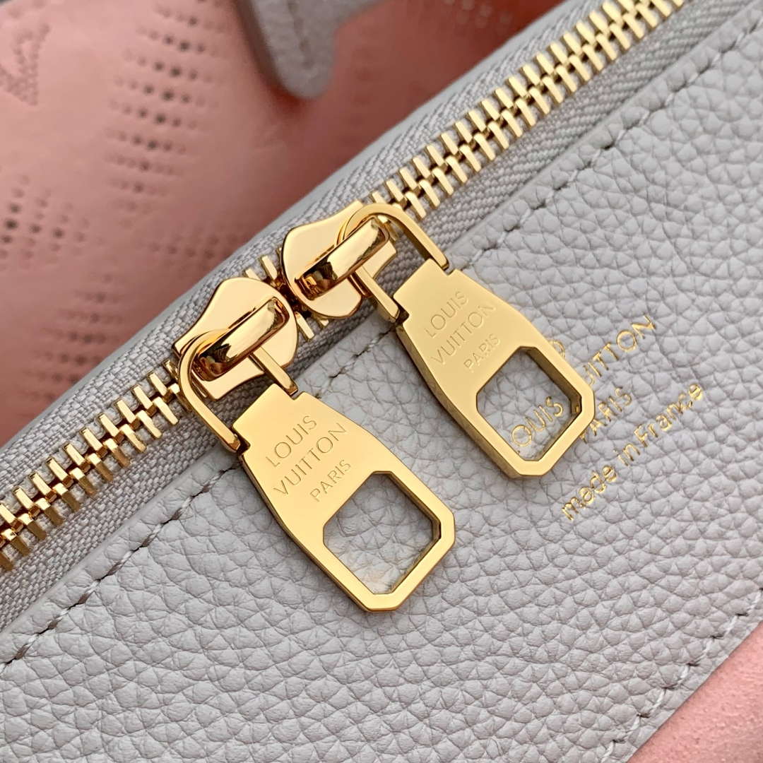 LV M13838 Louis Vuitton Bella Tote Mahina Bag Pink/Gray