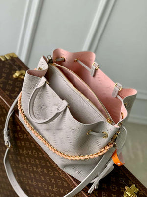 LV M13838 Louis Vuitton Bella Tote Mahina Bag Pink/Gray - Default Title - View 9