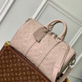 LV M13865 Louis Vuitton Keepall Bandouliere 35 Bag Riverstone Beige - Default Title - View 1