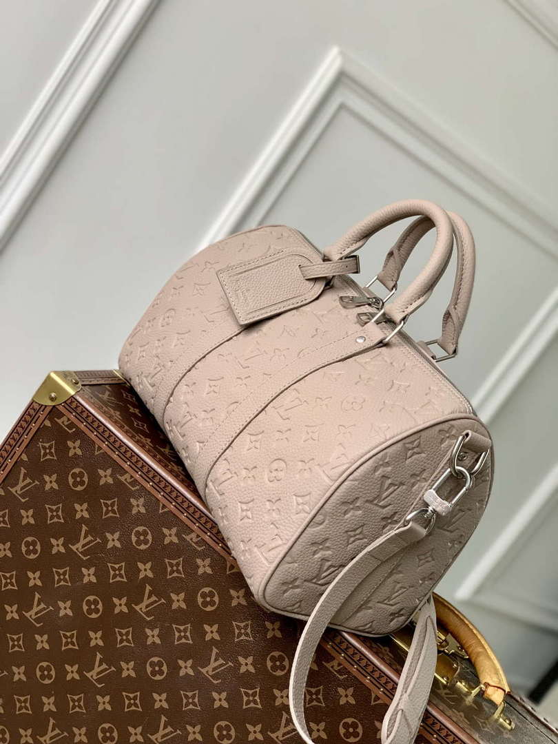 LV M13865 Louis Vuitton Keepall Bandouliere 35 Bag Riverstone Beige - Default Title - View 2