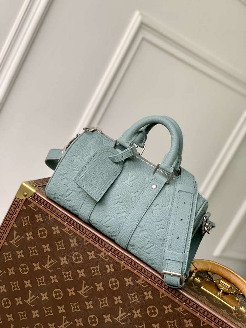 LV M13866 Louis Vuitton Keepall Bandouliere 25 Bag Misty Lake Green - Default Title - View 1