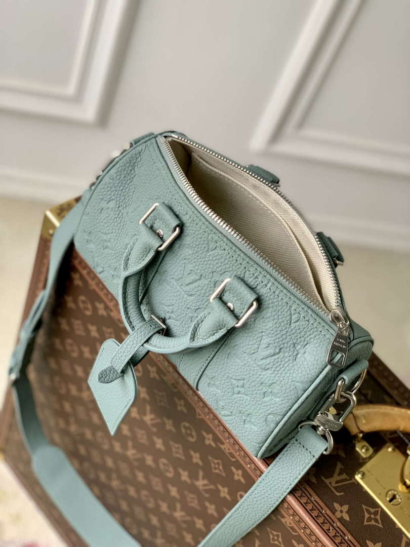 LV M13866 Louis Vuitton Keepall Bandouliere 25 Bag Misty Lake Green - Default Title - View 9