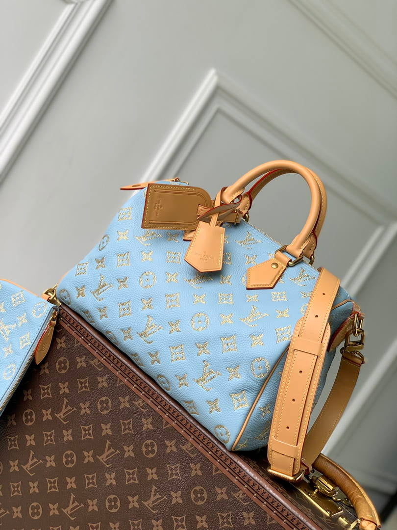 Louis Vuitton LV M13904 Speedy P9 Bandoulière 30 Bag Monogram Leather sky Blue