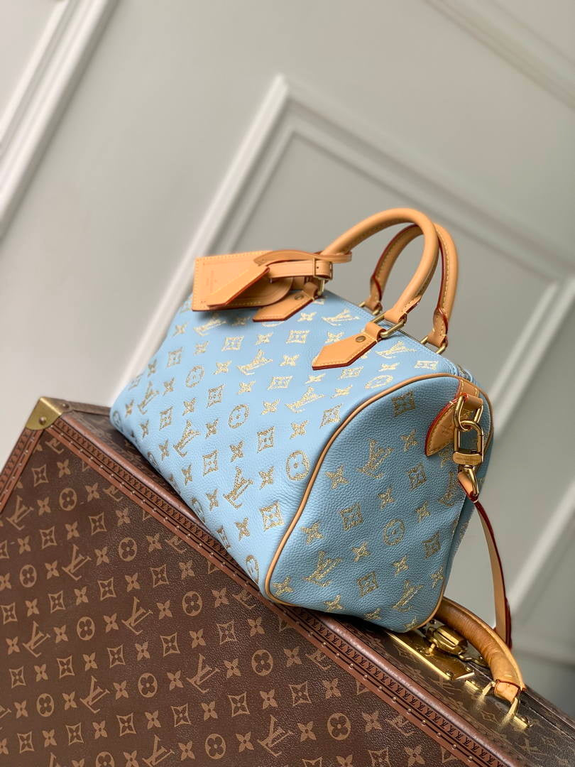 Louis Vuitton LV M13904 Speedy P9 Bandoulière 30 Bag Monogram Leather sky Blue