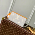 LV M14228 Louis Vuitton Zippy Wallet Monogram Empreinte Leather Brume Quartz