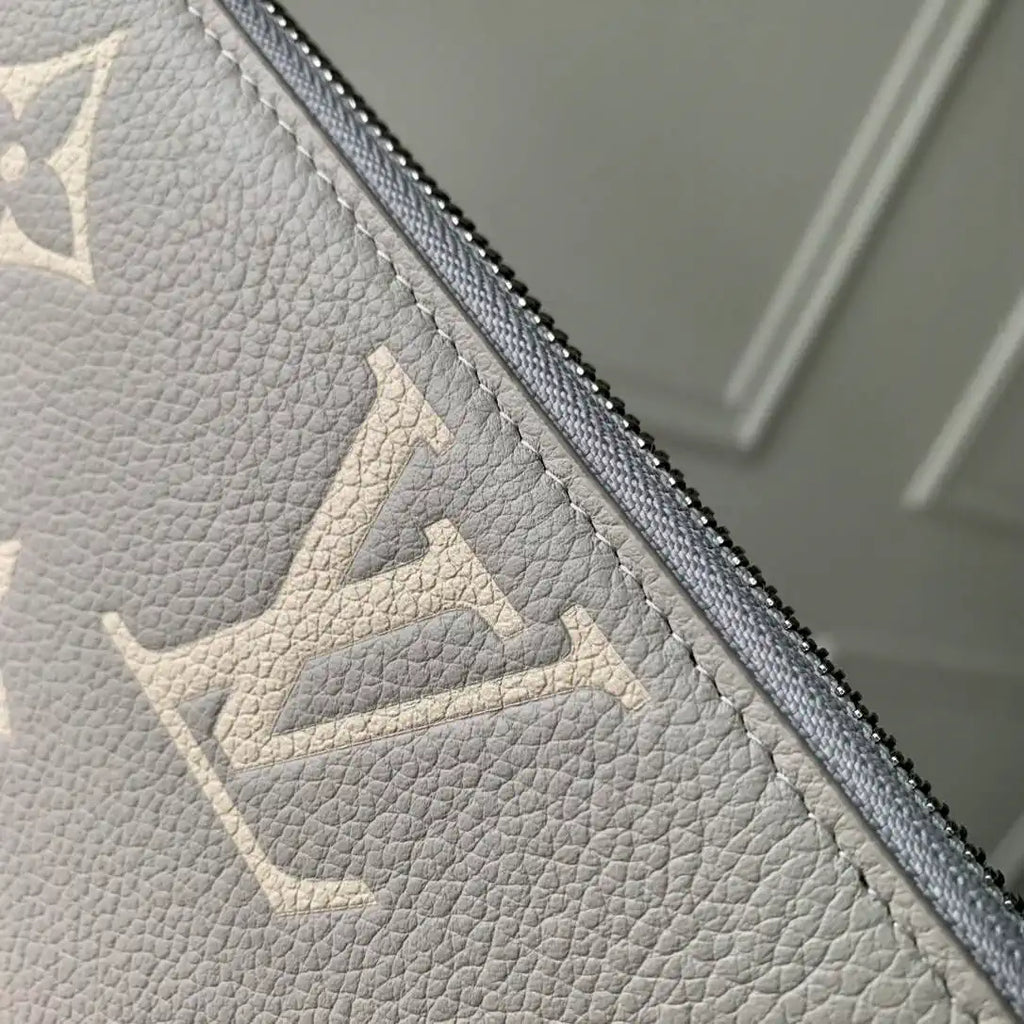 LV M14228 Louis Vuitton Zippy Wallet Monogram Empreinte Leather Brume Quartz