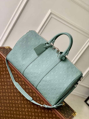 LV M13976 Louis Vuitton Keepall Bandouliere 50 Bag Misty Lake Green - Default Title - View 1