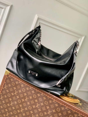 LV M13986 Louis Vuitton Vagabond Hobo Bag Black LV Night - Default Title - View 1