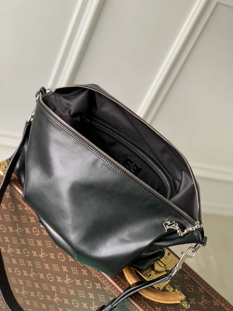 LV M13986 Louis Vuitton Vagabond Hobo Bag Black LV Night - Default Title - View 9