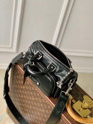 LV M13988 Louis Vuitton Keepall Cargo Bandouliere 25 Bag Black - Default Title - View 9
