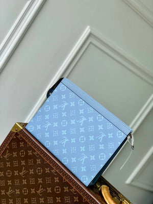 LV M14011 Louis Vuitton Pochette Voyage MM Bag Sky Blue - Default Title - View 4