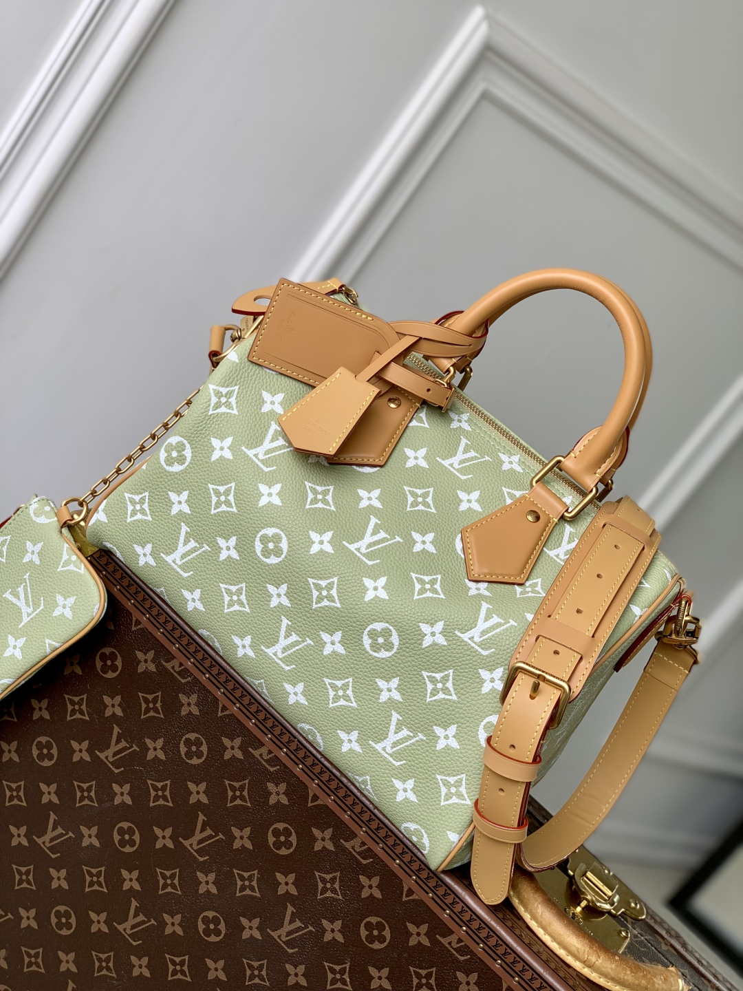 LV M14064 Louis Vuitton Speedy P9 Bandouliere 30 Bag Monogram Leather Fruit Green