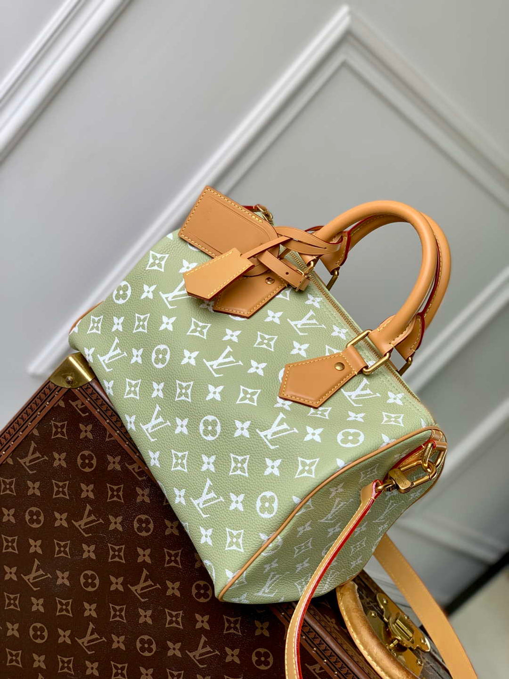 LV M14064 Louis Vuitton Speedy P9 Bandouliere 30 Bag Monogram Leather Fruit Green