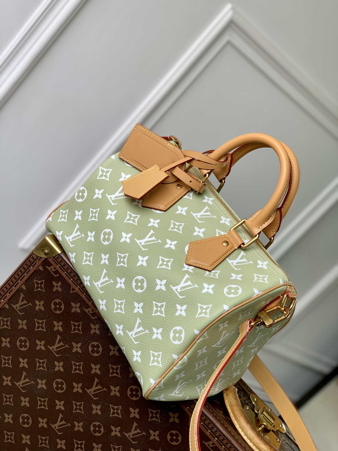 LV M14064 Louis Vuitton Speedy P9 Bandouliere 30 Bag Monogram Leather Fruit Green