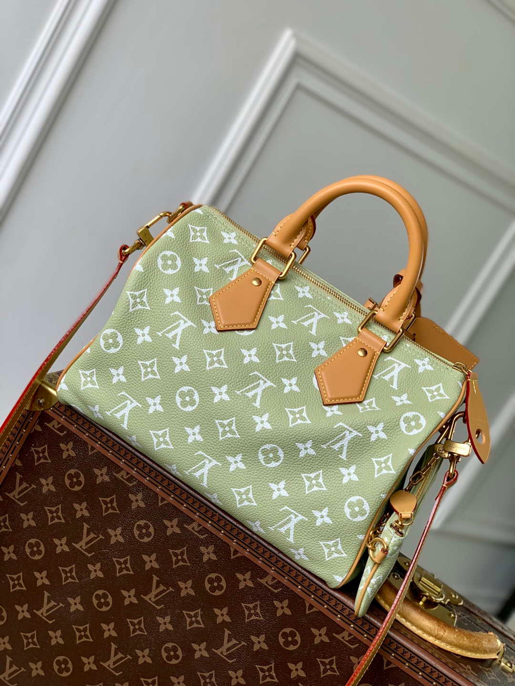 LV M14064 Louis Vuitton Speedy P9 Bandouliere 30 Bag Monogram Leather Fruit Green