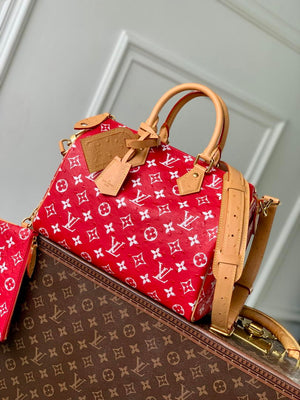 LV M14067 Louis Vuitton Speedy P9 Bandoulière 30 Bag Ostrich Red - Default Title - View 1