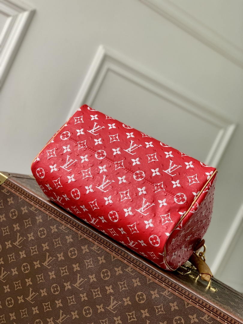 LV M14067 Louis Vuitton Speedy P9 Bandoulière 30 Bag Ostrich Red - Default Title - View 4