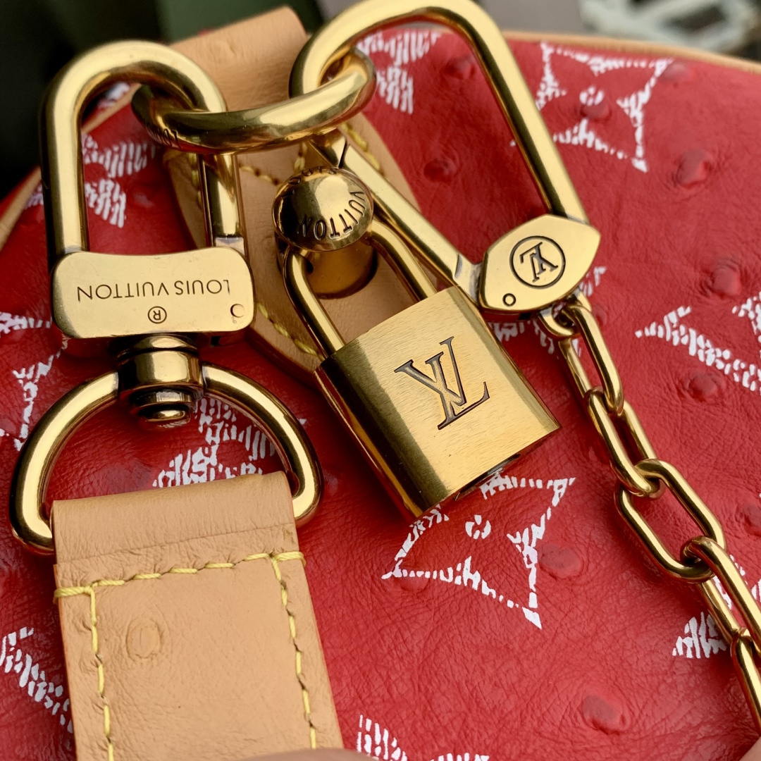 LV M14067 Louis Vuitton Speedy P9 Bandoulière 30 Bag Ostrich Red