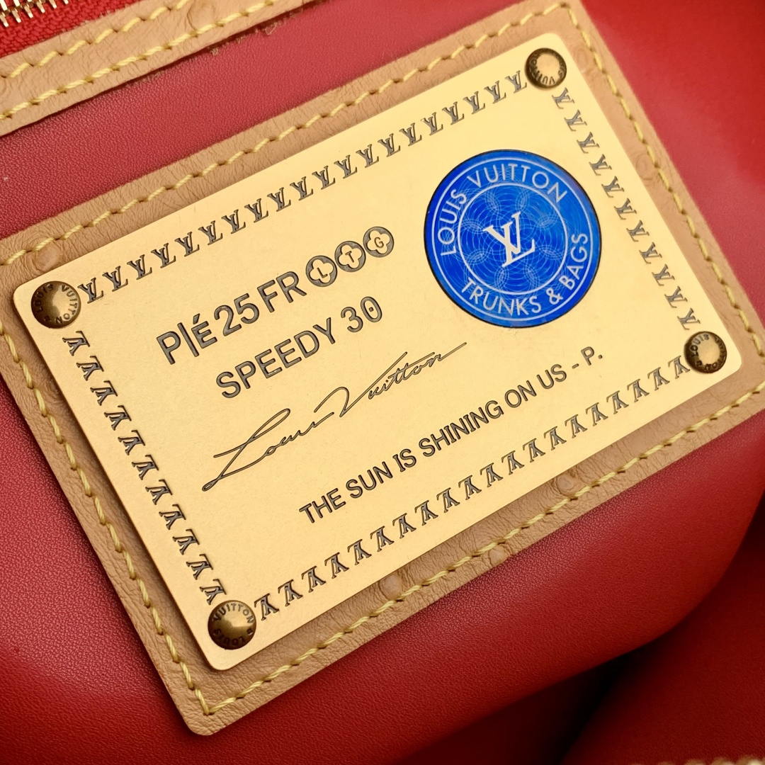 LV M14067 Louis Vuitton Speedy P9 Bandoulière 30 Bag Ostrich Red