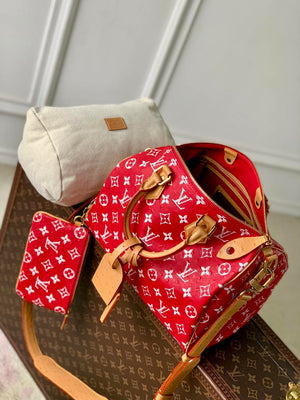 LV M14067 Louis Vuitton Speedy P9 Bandoulière 30 Bag Ostrich Red - Default Title - View 9
