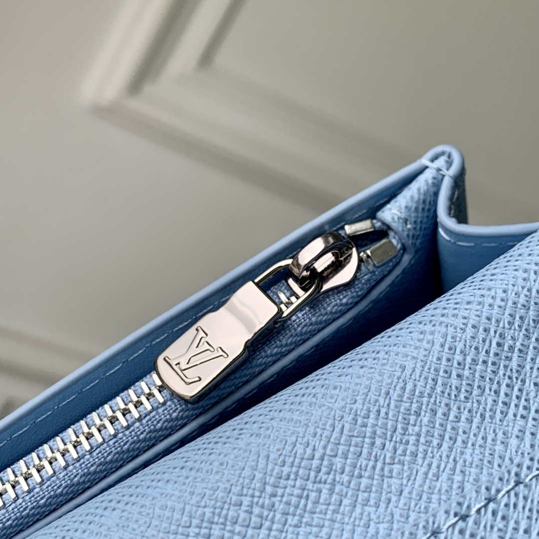 LV M14110 Louis Vuitton Brazza Wallet Taigarama Blue