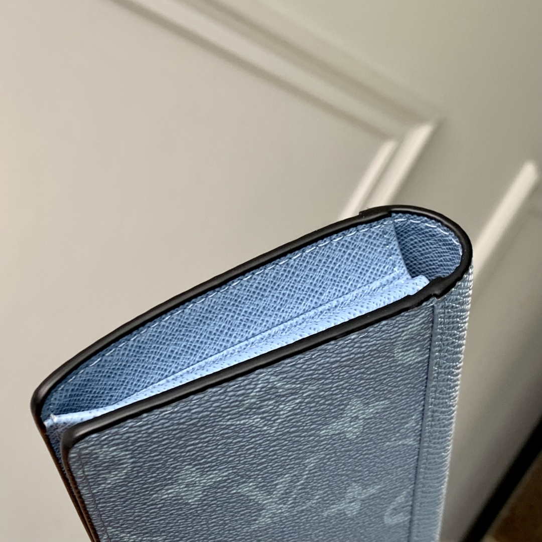LV M14110 Louis Vuitton Brazza Wallet Taigarama Blue - Default Title - View 7