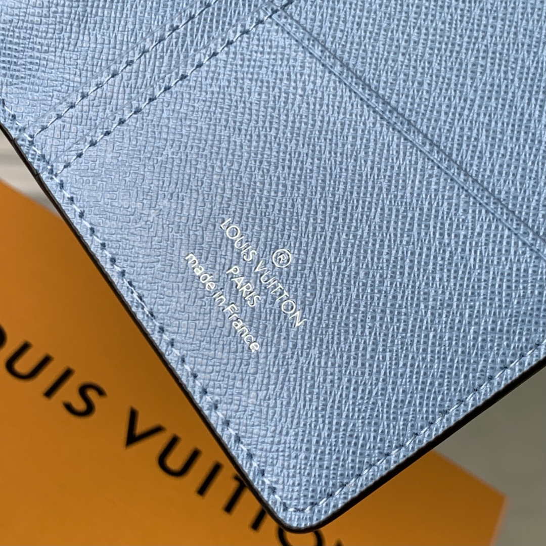 LV M14110 Louis Vuitton Brazza Wallet Taigarama Blue - Default Title - View 8