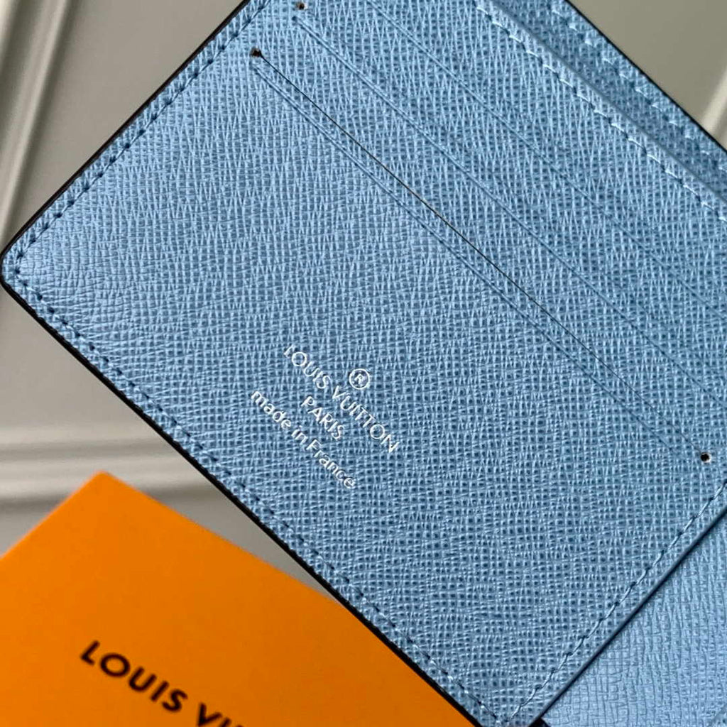 LV M14111 Louis Vuitton Multiple Wallet Taigarama Blue