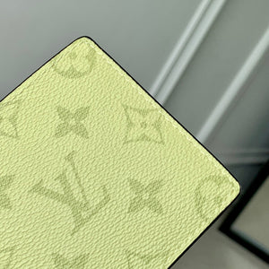 LV M14111 Louis Vuitton Multiple Wallet Taigarama Lemon Yellow - Default Title - View 5