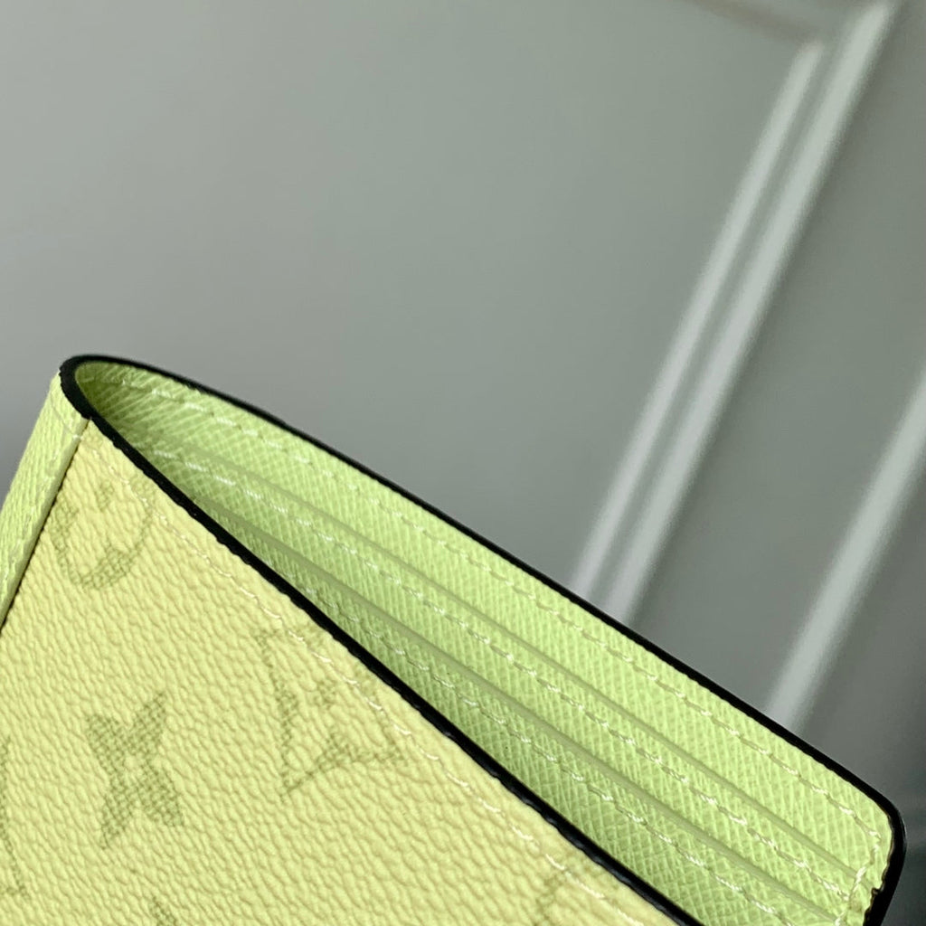 LV M14111 Louis Vuitton Multiple Wallet Taigarama Lemon Yellow