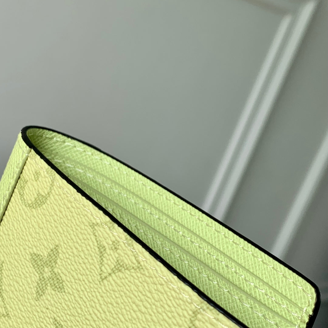 LV M14111 Louis Vuitton Multiple Wallet Taigarama Lemon Yellow - Default Title - View 6