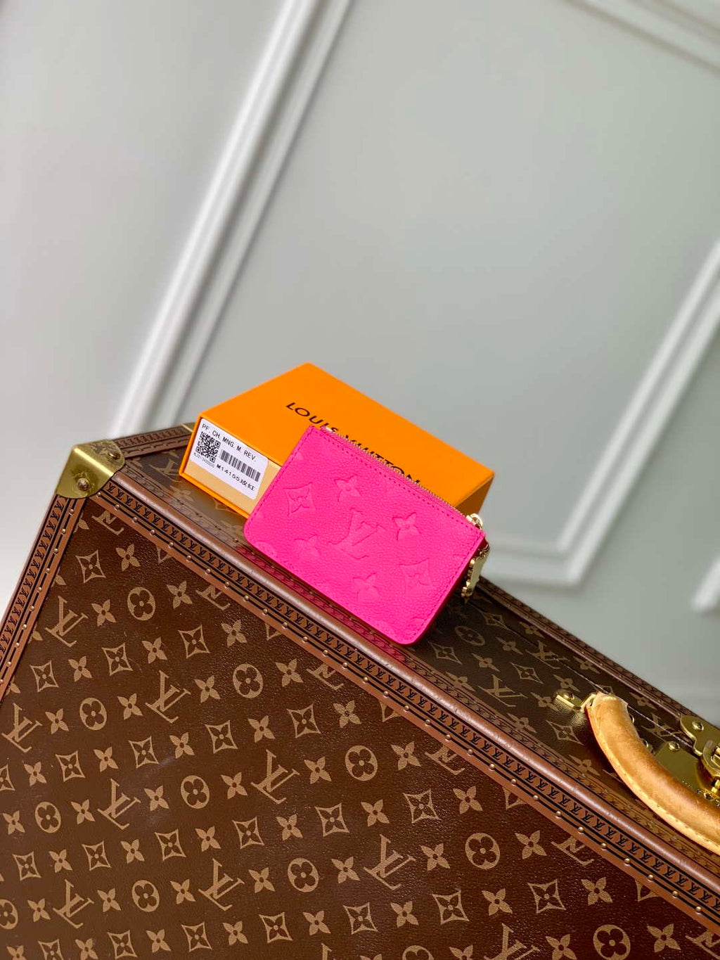LV M14155 Louis Vuitton LV x TM Romy Card Holder Rose Red