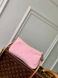 LV M14159 Louis Vuitton Liv Pochette Monogram Denim Bag Pink