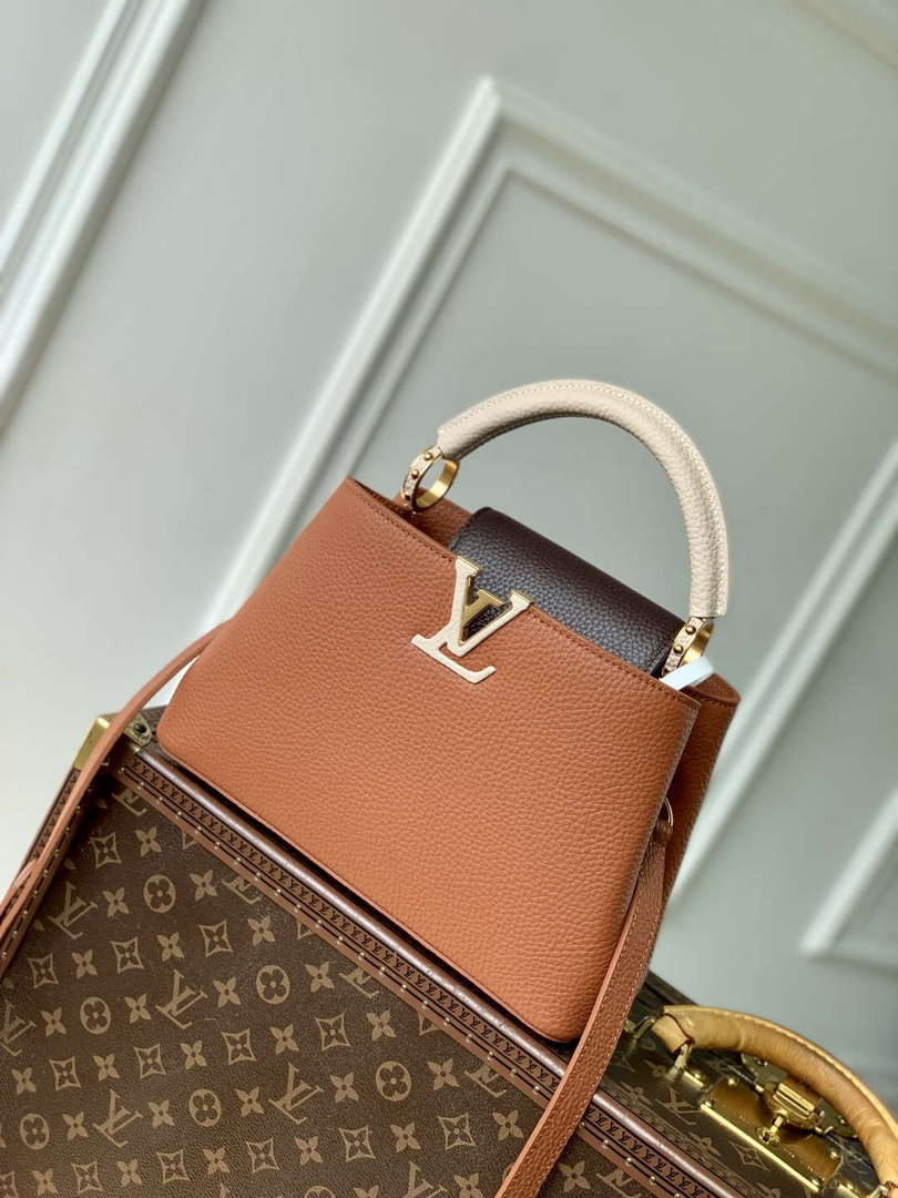 LV M14176 Louis Vuitton Capucines BB Bag Taurillon leather Brown - Default Title - View 1