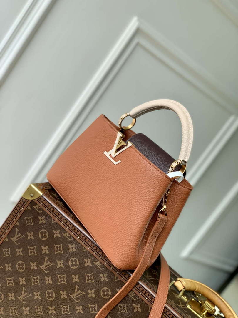 LV M14176 Louis Vuitton Capucines BB Bag Taurillon leather Brown